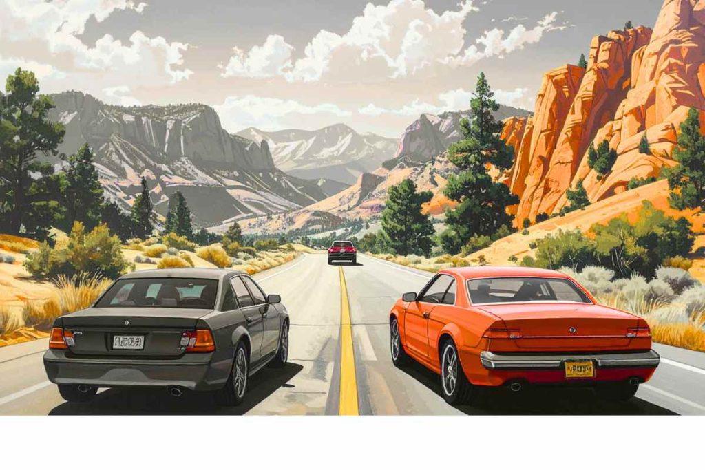 Illustration explaining car insurance price, coverage, and driver profile differences in the USA to help drivers find the best car insurance deals.