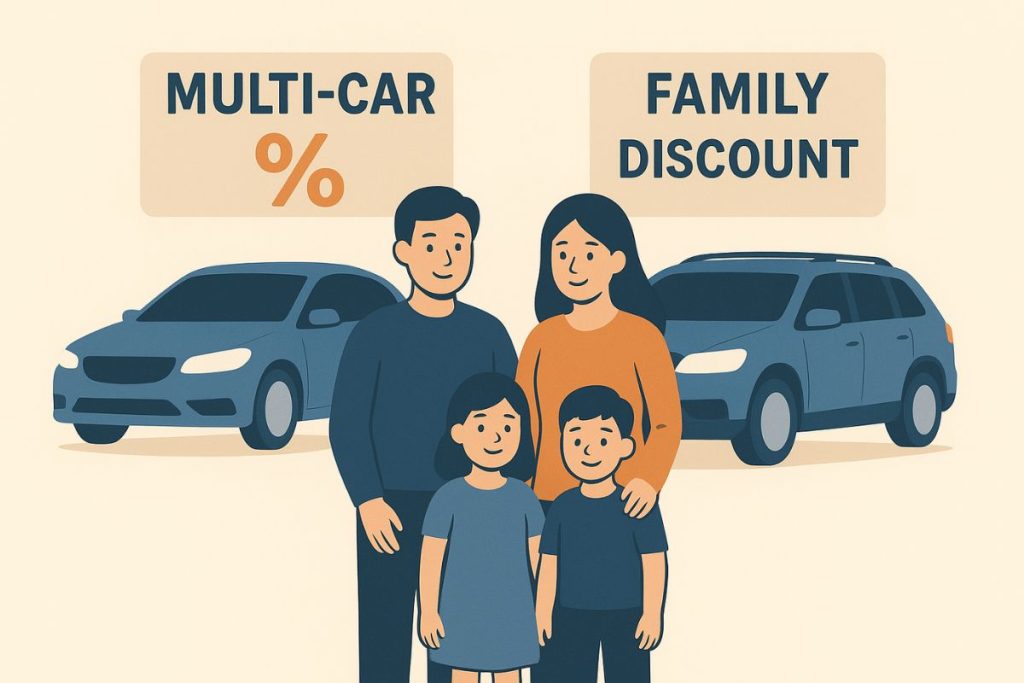 Family Car Insurance Plans with multiple cars demonstrating multi-car insurance discounts